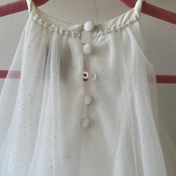 Luna Luna Aurora dress, ethereal white with bead trim and fringe hem, size 2T - Picture 5 of 7